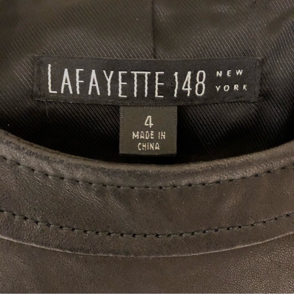 Lafayette 148 Black Leather Moto Jacket - Picture 14 of 16